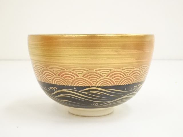 道具 ] - 道具 京焼 清閑寺窯 杉田祥平造 色絵仁清曙の画茶碗（共箱